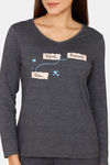 Rosaline Starry Nights Knit Cotton Pyjama Set - Black Beauty — thumbnail 5